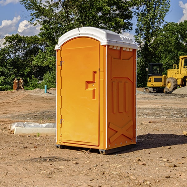 how often are the porta potties cleaned and serviced during a rental period in Grass Creek